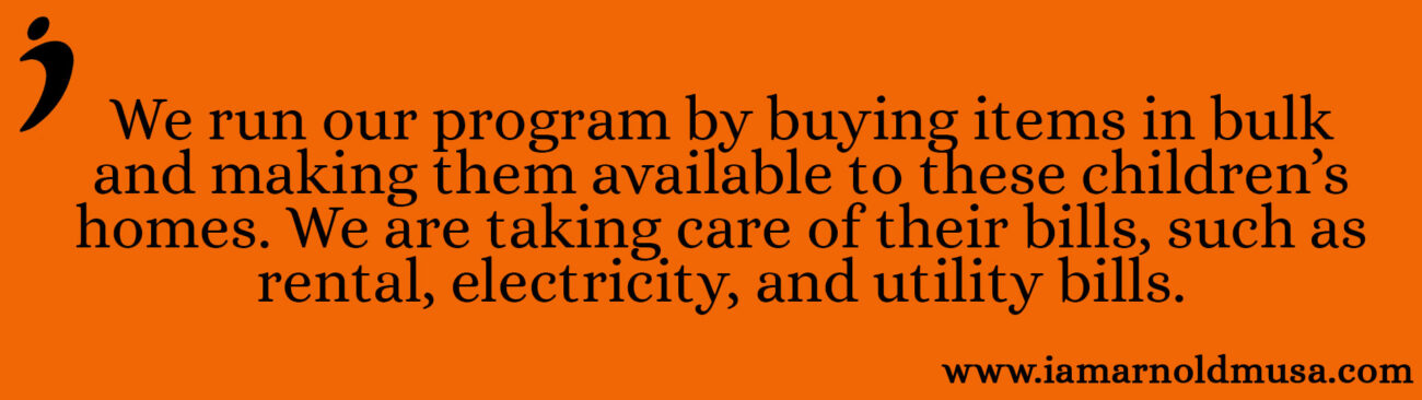 Buying items in bulk for children's homes