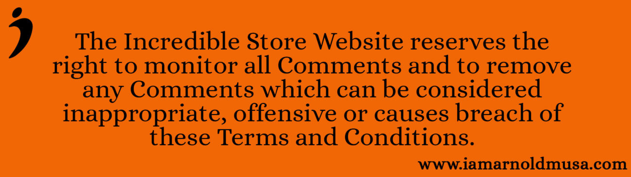 Reserves right to monitor all comments