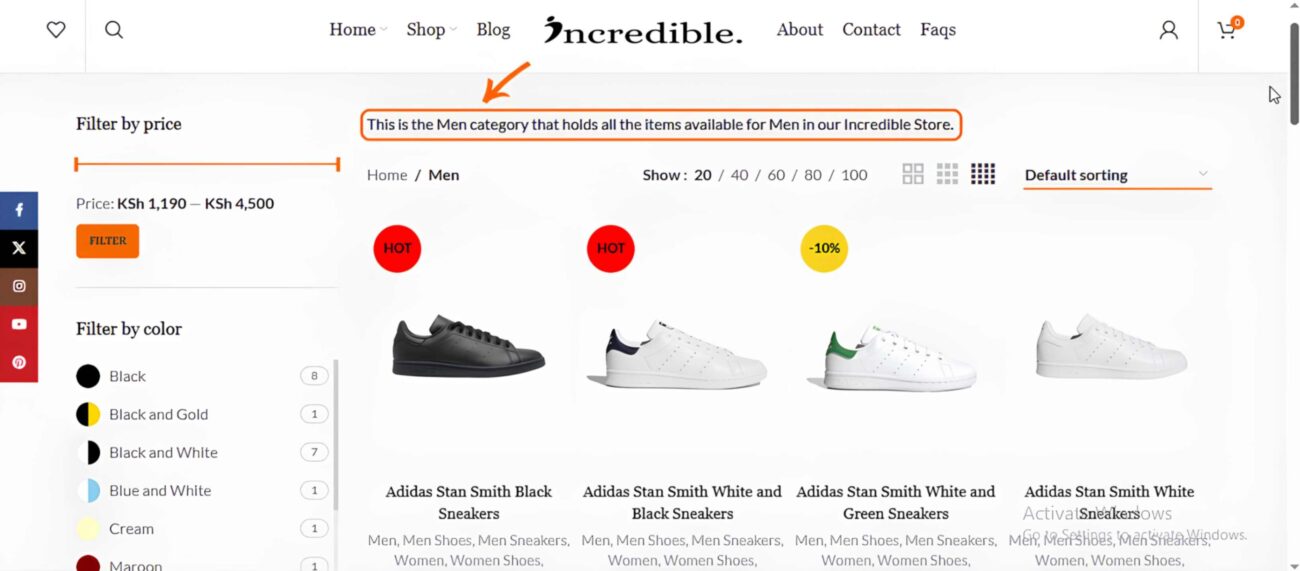 Men Category in Incredible Store