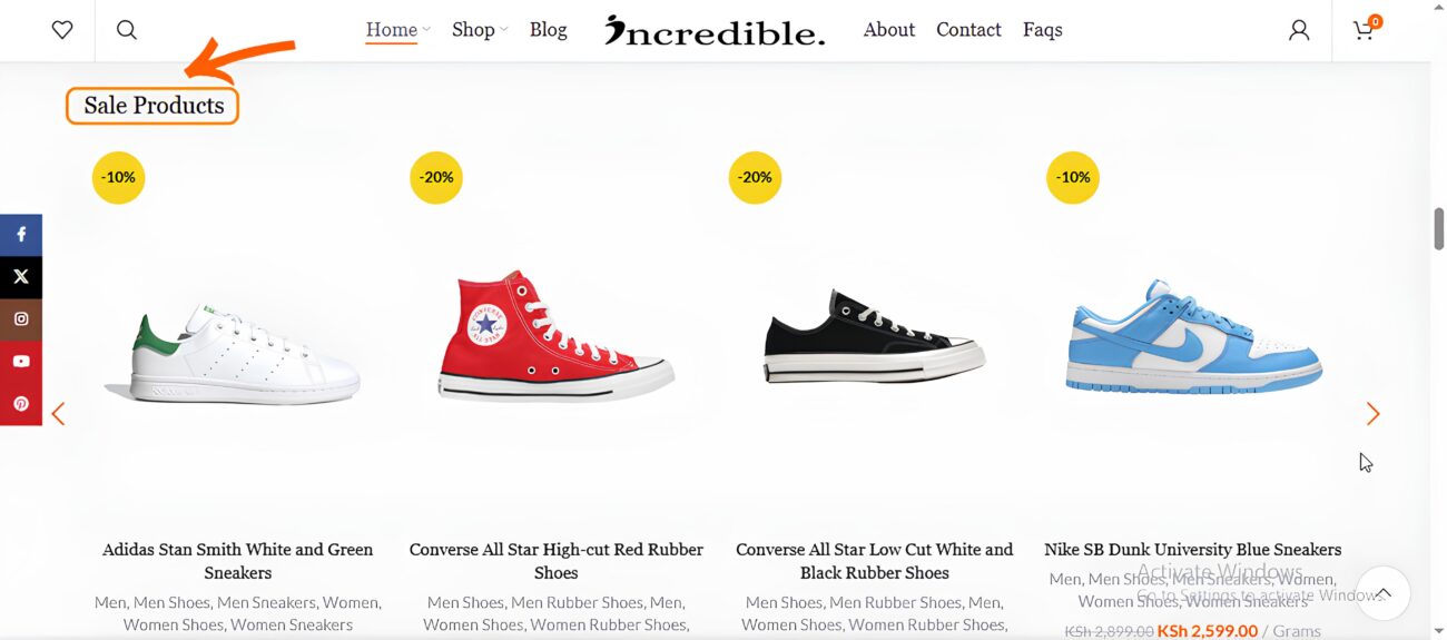 On Sale products in Incredible Store