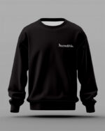 Incredible Essence Minimal Line Black Sweatshirt