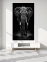 Dark Sovereign Elephant Canvas Wall Art Size A02