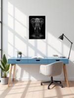 Dark Sovereign Elephant Canvas Wall Art Size A2