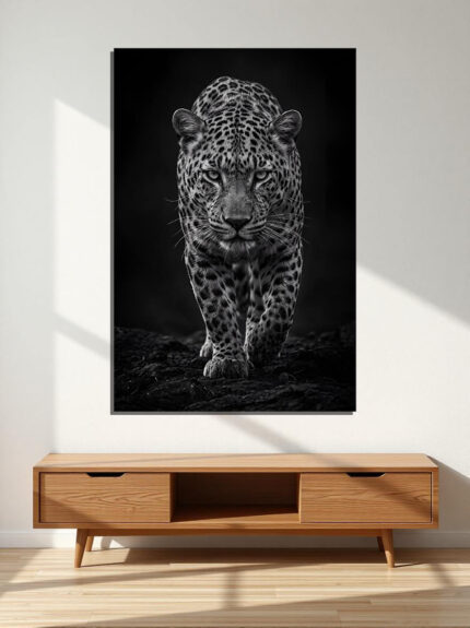 Shadow Stalker Leopard Canvas Wall Art Size A01