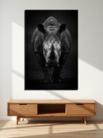 Silent Rampage Rhino Canvas Wall Art Size A01