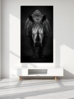 Silent Rampage Rhino Canvas Wall Art Size A02