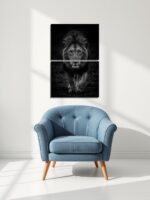 The Silent Reign Lion Canvas Wall Art 2 Rectangles