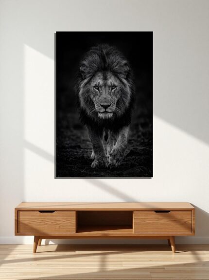 The Silent Reign Lion Canvas Wall Art Size A0 1